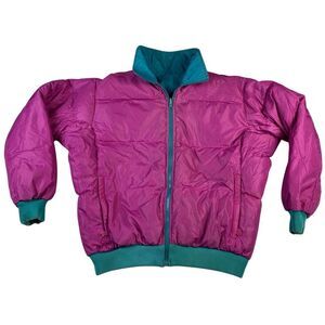 Vintage Columbia Reversible Duck Down Ski Coat Jacket '89  Women's Size Large‎